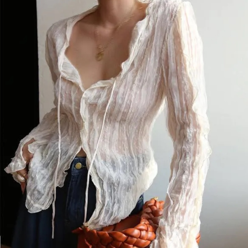 NWT Chiffon Sheer Blouse